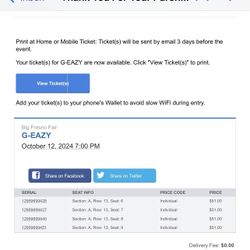 G-Eazy Tickets For Sale. 