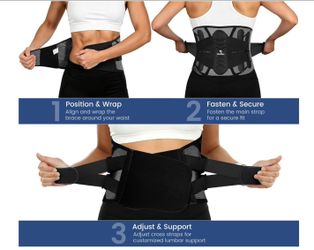 Medilax Back Brace for Lower Back Support, Women & Men, (Black/M)