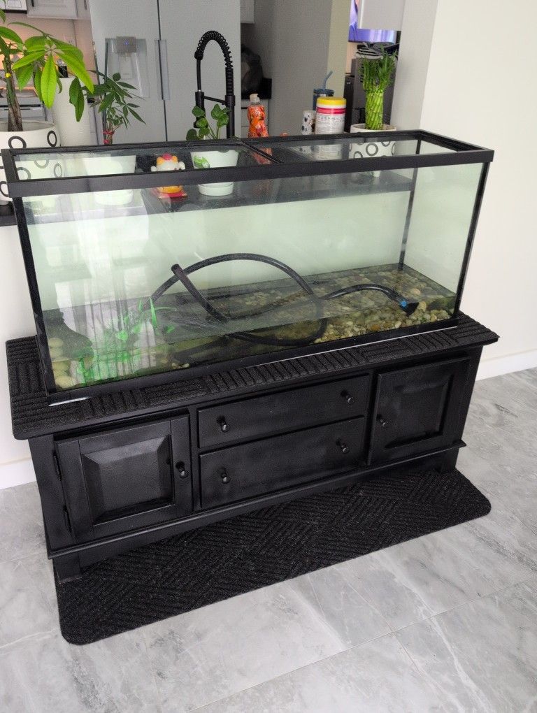 50 Gallon Tank With Covers , Large Filter Pump, Air Pump, Heater And Stand