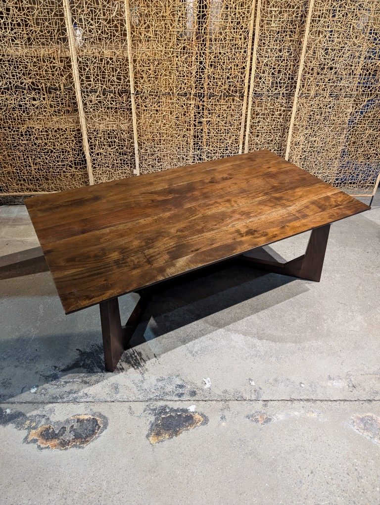 Acacia Wood Mid-Mod Coffee Table