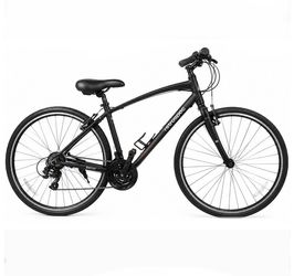 18" RETROSPEC BARRON 7 SPEED MATTE BLACK 7 SPEED COMFORT FITNESS HYBRID BIKE