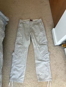 Light Gray Cargo Pants with Multiple Pockets