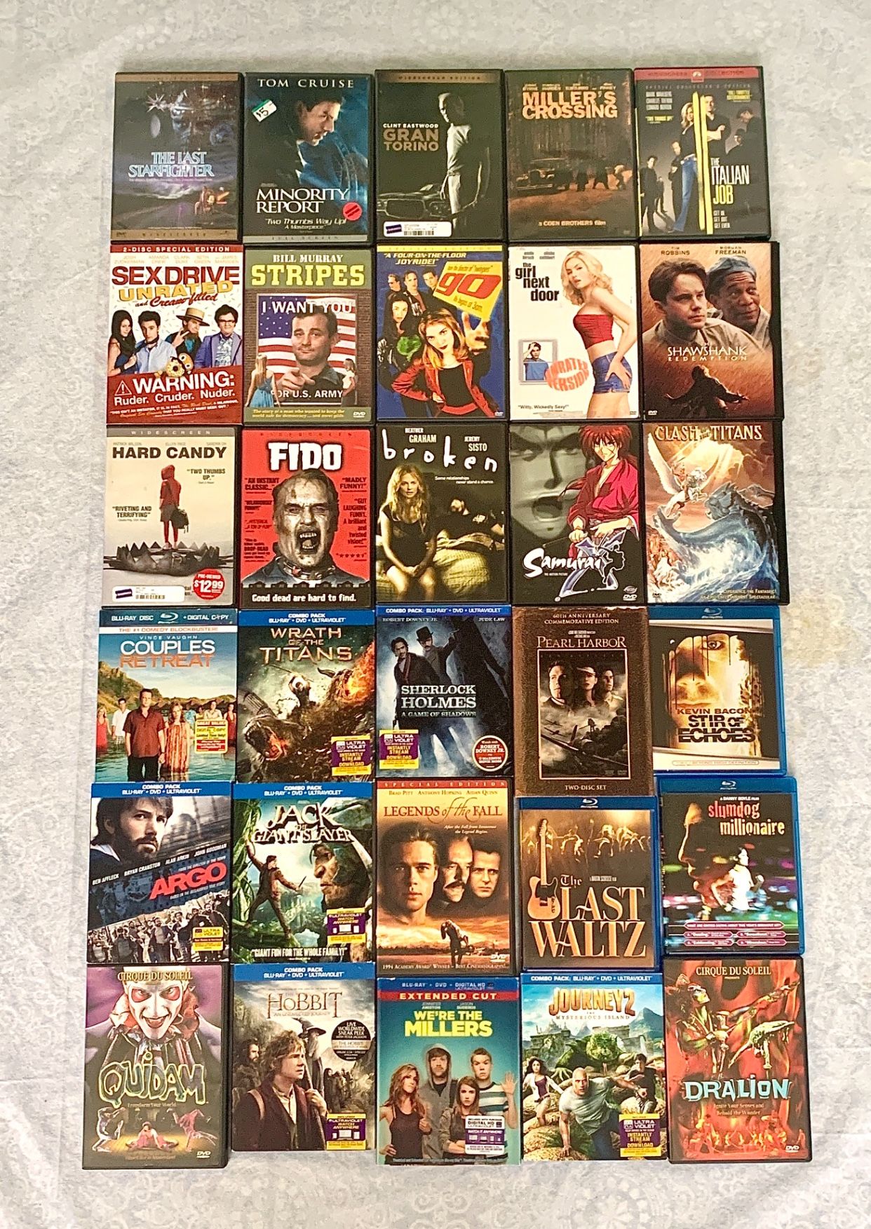 Lot of 30 DVDs and Blu-Ray DVD movies