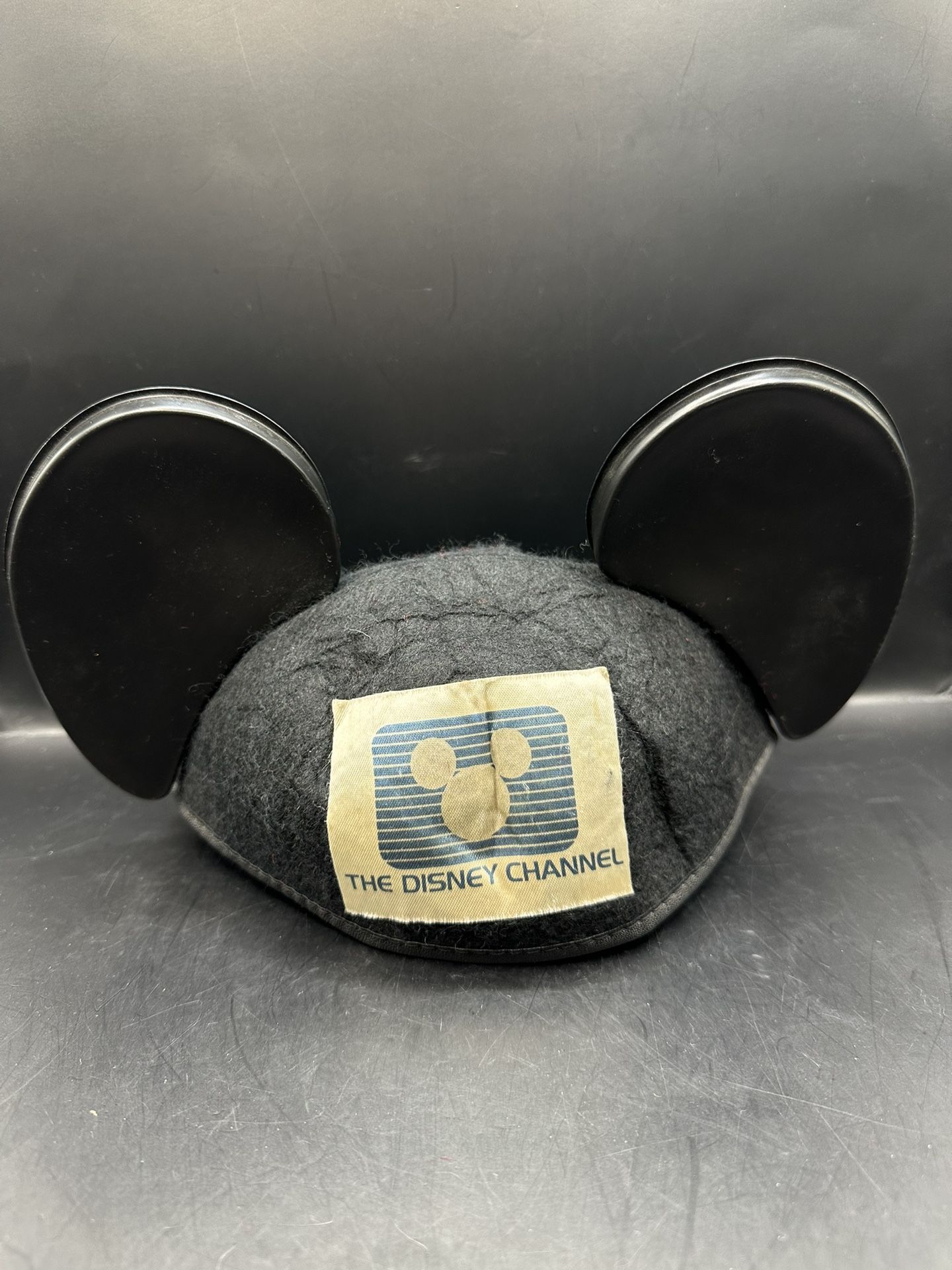 Vintage Mickey Mouse Ears Walt Disney Channel World Made USA Black 8.5”