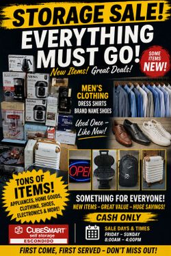 Everything must go storage sale