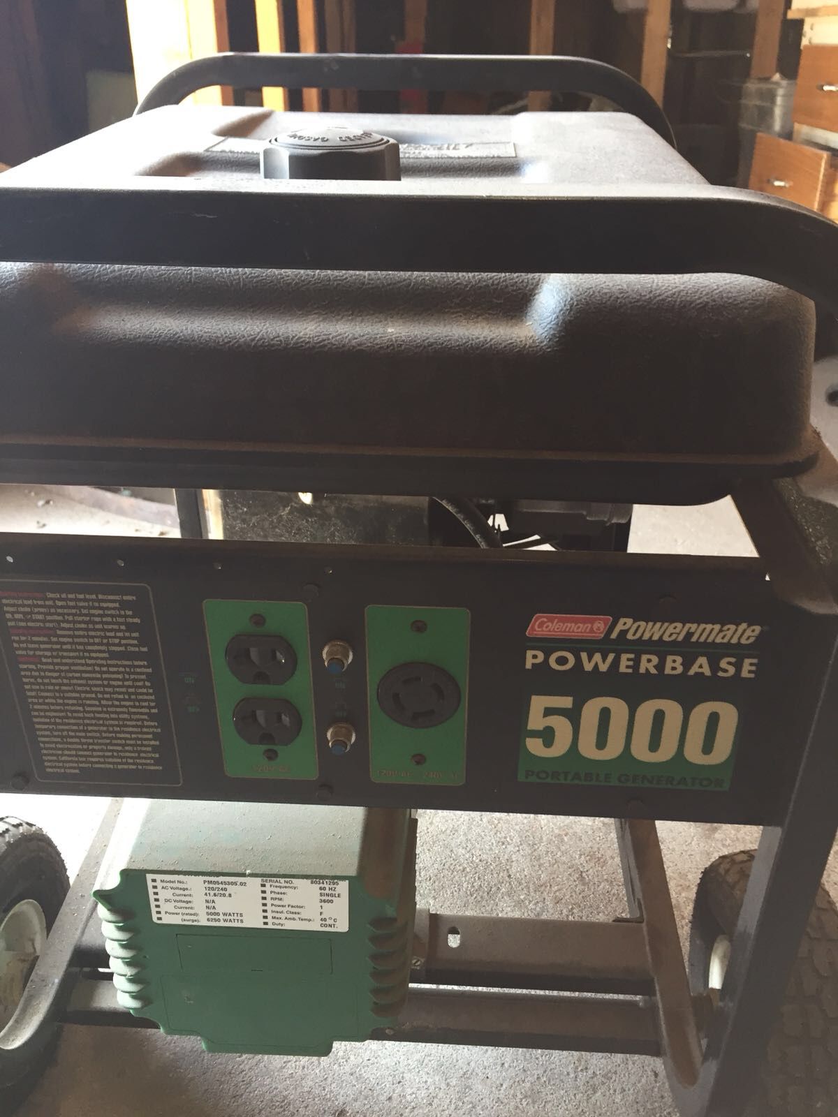 Coleman 5000 watt generator