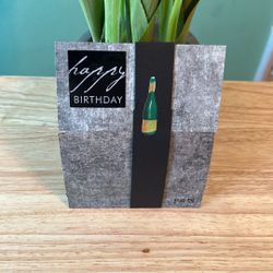 Black And Gray Elegant Birthday Card Gift Bag