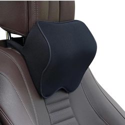 Crofy 2 Pack Car Neck Pillow, Softness Car Headrest Pillow for Driving with Adjustable Strap, 100% Memory Foam and Breathable Removable Cover, Comfort