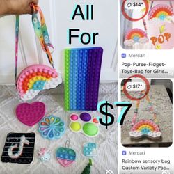 $7 For All Sensory fidget Purse and toys,Keychains all included