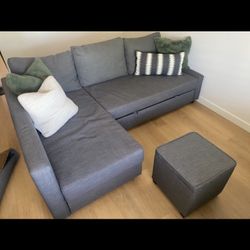 IKEA Sleeper sectional,3 seat w/storage, dark gray