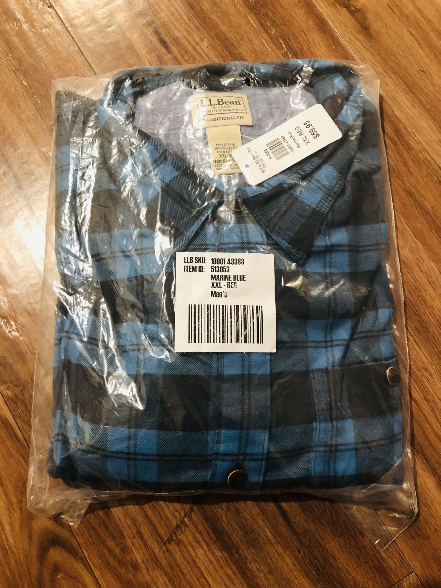 L.L Bean Long Sleeves Plaid Shirt New XXL