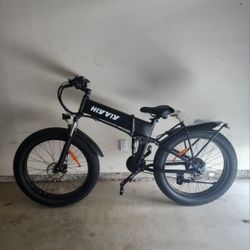 26IN Fat Tire 48V 23AH 2200W Mountain Electric E Bike W/ Rack Headlight Horn Disk Brakes Phone Charger Shocks Dampener Foldable Removeable Battery