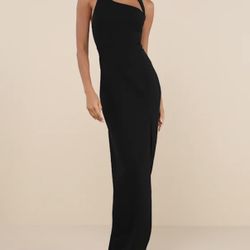 Lulus Unforgettable Composure Black Sz S Dress Gown