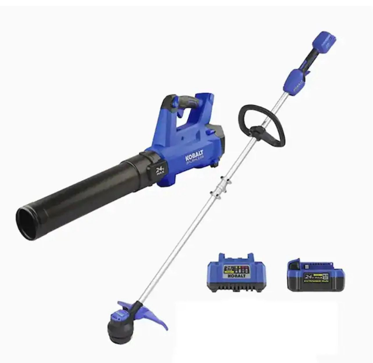 Kobalt 24-volt Cordless Battery String Trimmer and Leaf Blower and 4 Ah