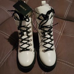 FAUX FUR-Trim  Lace-Up Booties