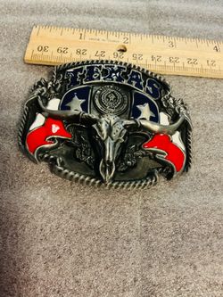 NEW RED AND SILVER COLOR BELT BUCKLE - $1&
