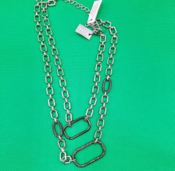 Chico's Silver Modern Chain Necklace