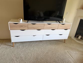 White TV Stand w/ Drawers