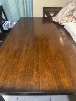 Brown dining table