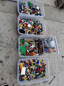 4 bin lot of Legos Plus Ziploc bag