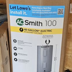 A. O. SMITH SIGNATURE ELECTRIC WATER HEATER DOUBLE ELEMENT ...40 GALLON....$ 300