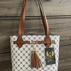 Brand New Designer Tote With Gold Accent