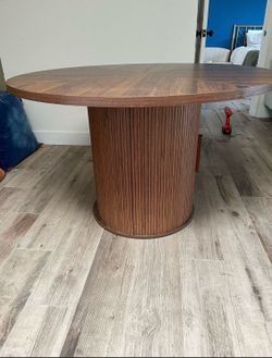 Round wooden table