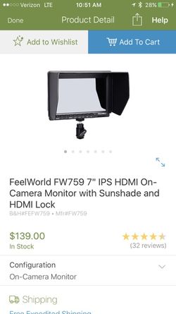 Dslr camera hdmi monitor 7inch