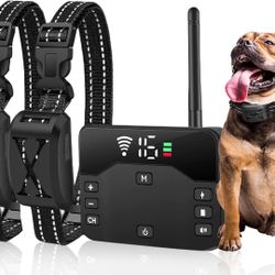 Electric Fence for Dogs, 2-in-1 Wireless Dog Fence, Wireless Pet Containment System with Rechargeable Waterproof Training Collar, Electric Dog Collar 