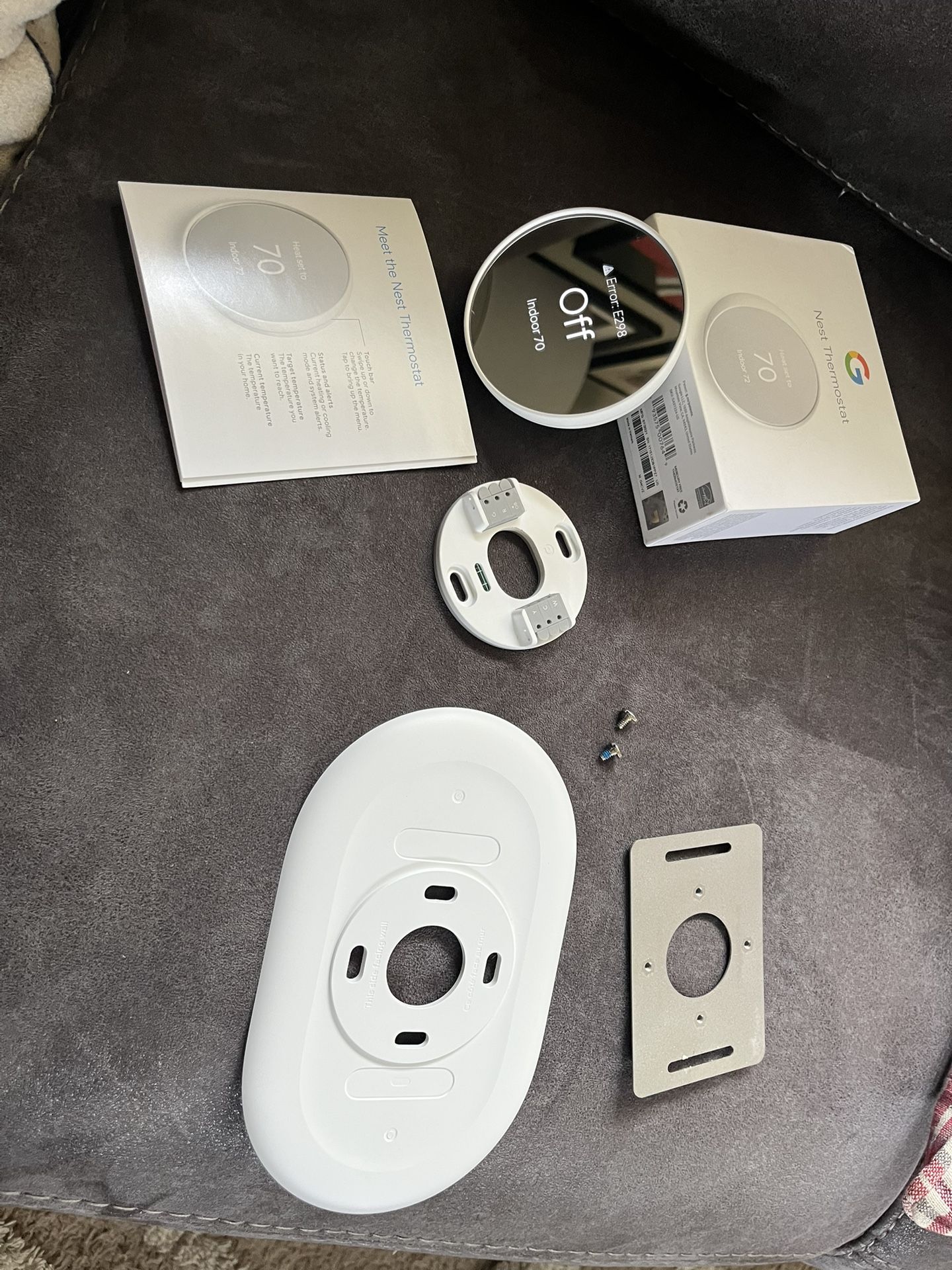 Nest thermostat with back plate