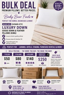 Brand new Down Etc. pillows (goose feathers)