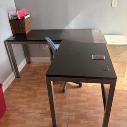 L -shaped Desk / Table With A Chair 