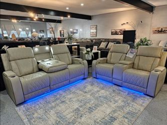 Power Reclining Sofa and Loveseat Set