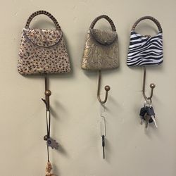 Animal print hooks set of 3 decor