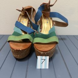 Strappy Platform Wedge Heels Size 6