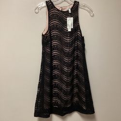 Women’s SPEECHLESS Rayon/nylon Black lace over pink lined sleeveless dress… Size-XS