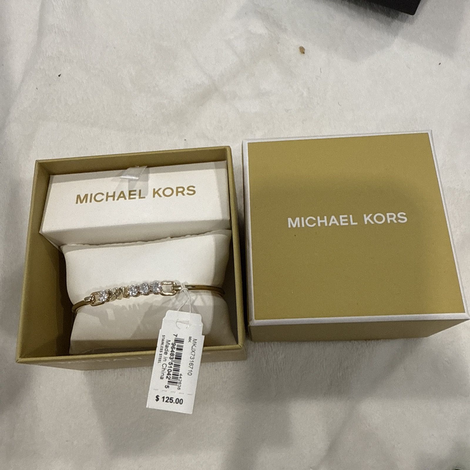 Michael Kors Gold Crystal Chain Bracelet New In Box