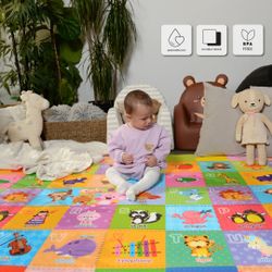BABY CARE PLAYMAT REVERSABLE- PINGKO & FRIENDS (Large, 82'' x 55'' )