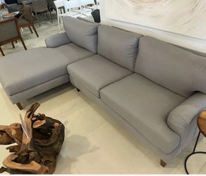 Gray L-Shaped Sectional Sofa with Chaise