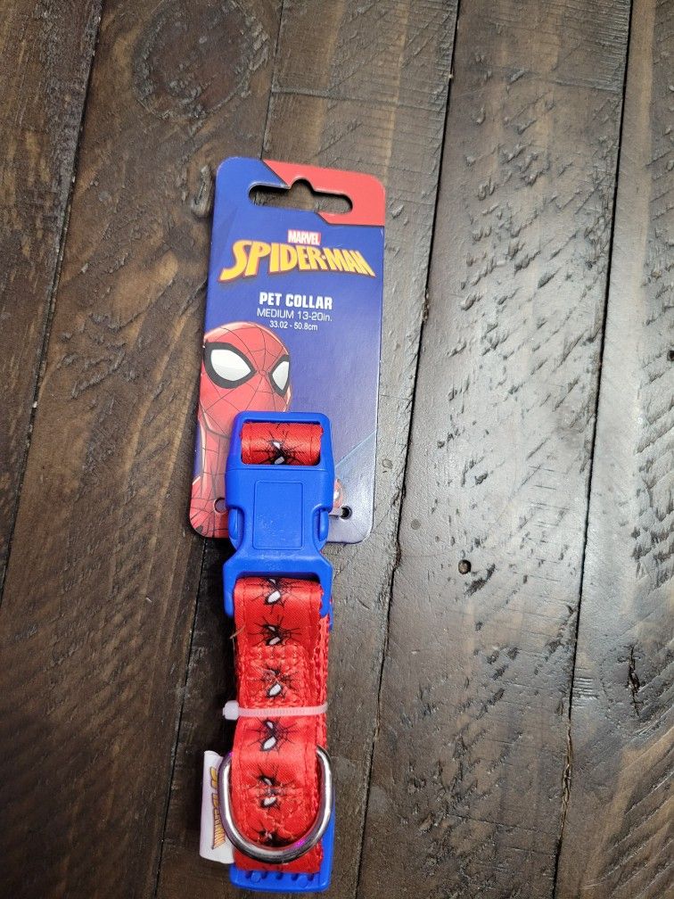 New In Packaging Spiderman Dog Collar Size Medium 