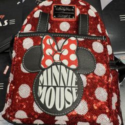 Disney Minnie Mouse Sequin Polka Dot Loungefly Mini Backpack