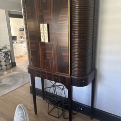 Liquor Cabinet From Fine Furnishing Burl Wood 