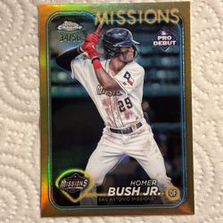 2024 Topps Pro Debut Chrome Homer Bush Jr Gold Refractor Rookie Card /50 Baseball Card
