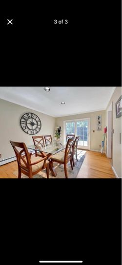 Glass Dining Room Set with 6 Chairs