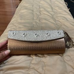 Brown And Silver Clutch 