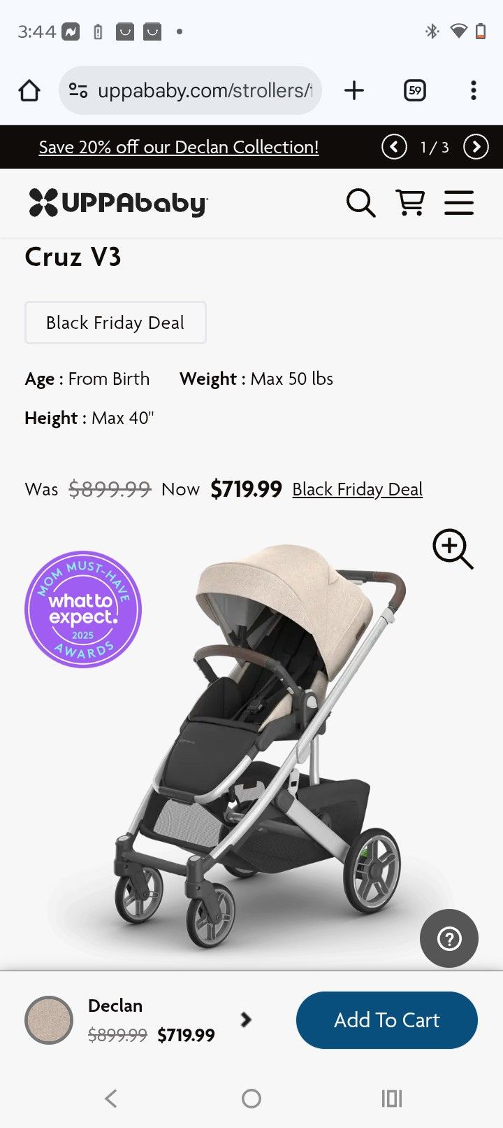 Uppa Baby Stroller Cruz V3 