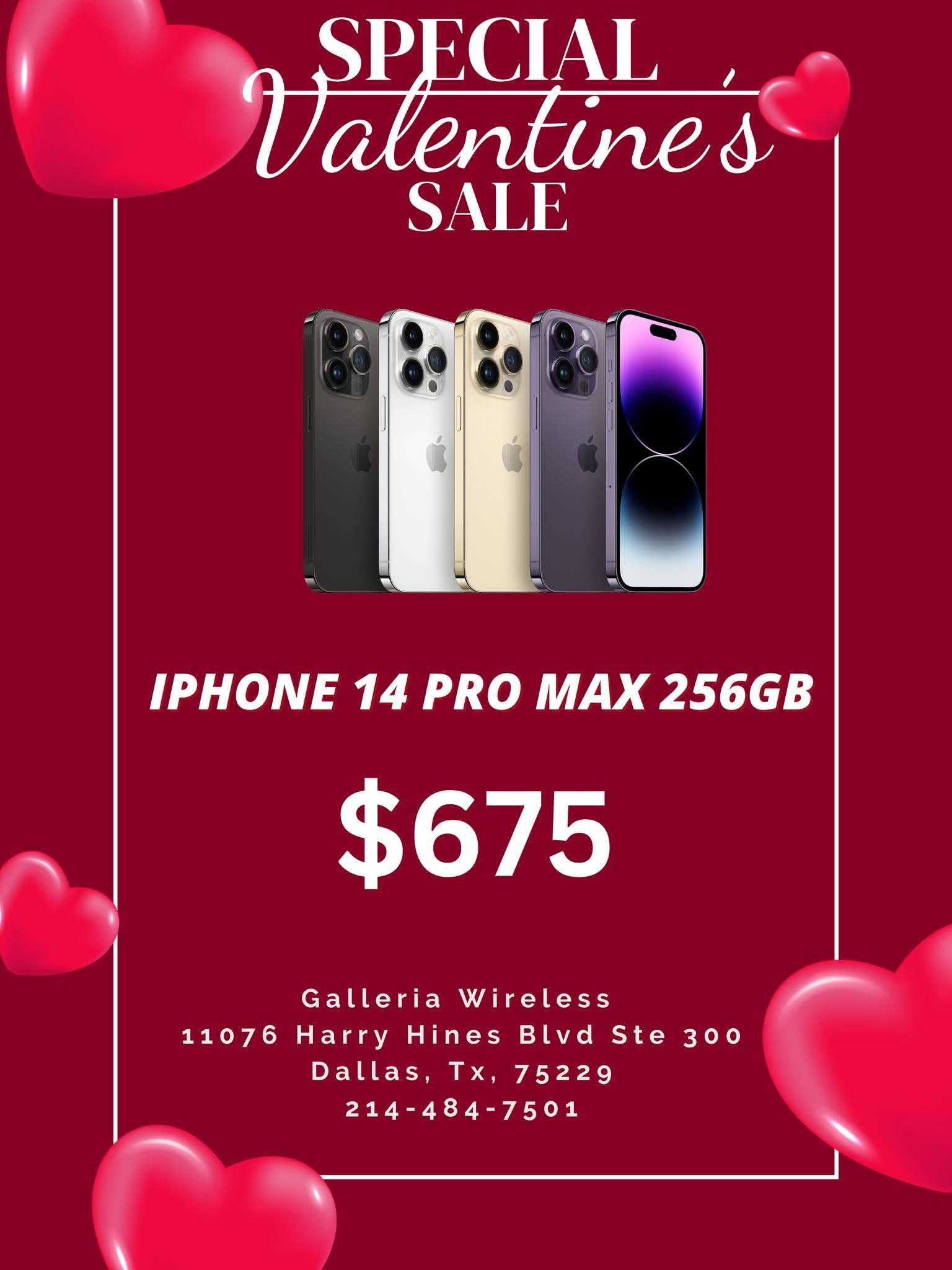 Valentine 💘 Special Sale: iPhone 14 Pro Max 256gb $675