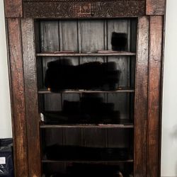 Very Old Heavy Wood Wall Unit