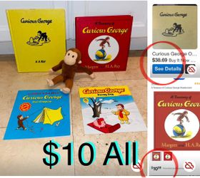 $10 For All Bundle of 4 Curious George & a Plushy with flexible arms and legs