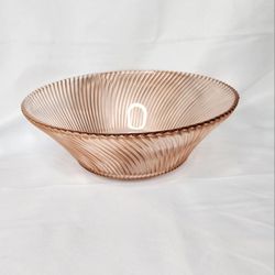 VTG 1930'S Federal Pink Depression Glass DIANA Swirl serving bowl spiral .